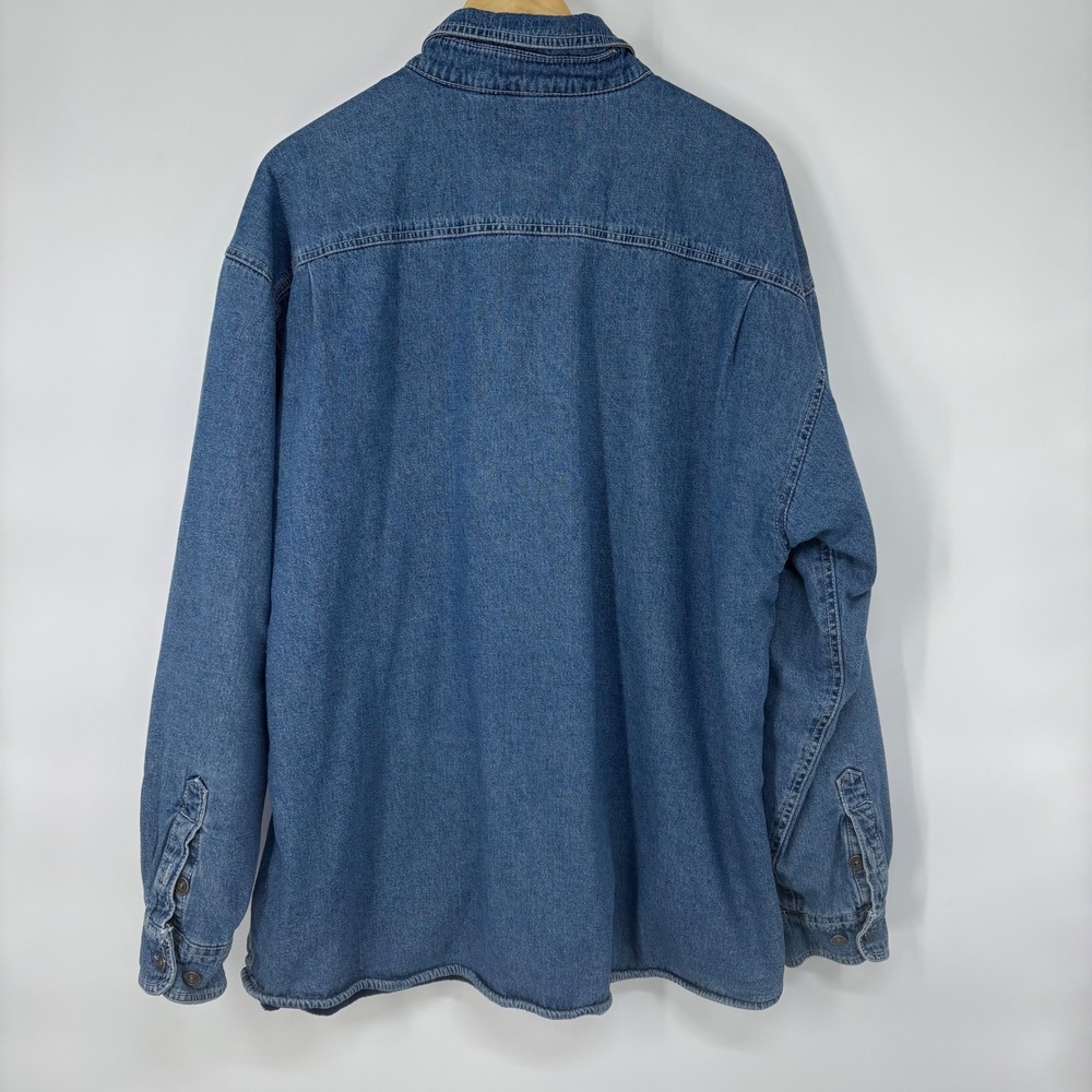 Levi Strauss Levis Mens XXL Denim Shirt Jacket Fleece Lined Shacket Workwear - Picture 2 of 7
